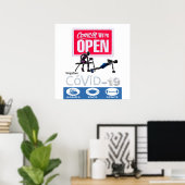 Covid 19 Gymnasium Open Sign Poster Matte (Thuiskantoor)