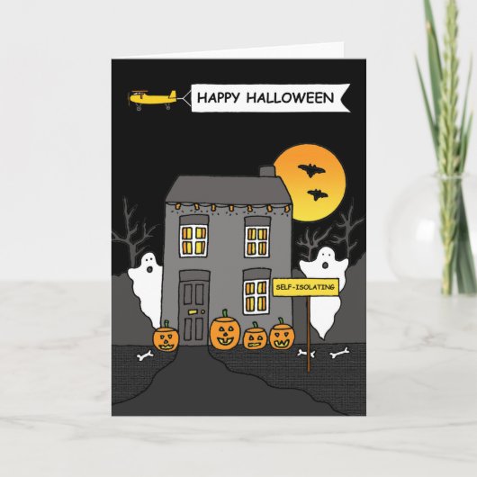 Covid 19 Halloween Spooky House, zelfisolatie Kaart (Voorkant)