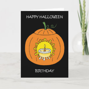 Covid 19 Halloween Verjaardag Cartoon. Kaart