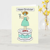 Covid 19 Happy Birthday Lady in een gezichtsmasker Kaart (Gele Bloem)