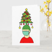 Covid 19 Happy Christmas Haarstylist Kaart (Gele Bloem)