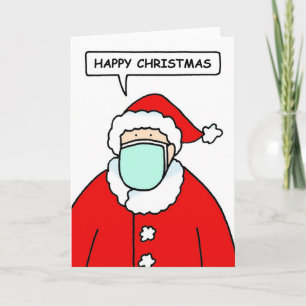 Covid 19 Happy Christmas Santa Claus Kaart