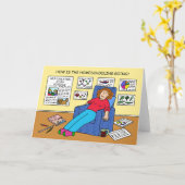 Covid 19 Home Schooling Cartoon Kaart (Gele Bloem)