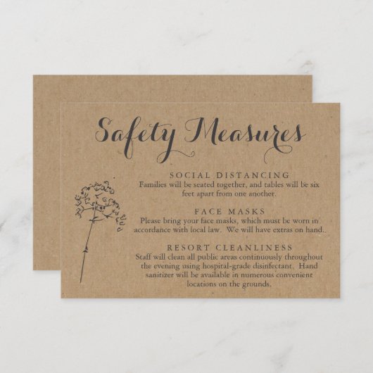 Covid 19 Informatie over het veiligheidsmasker - S Informatiekaartje (Voorkant / Achterkant)