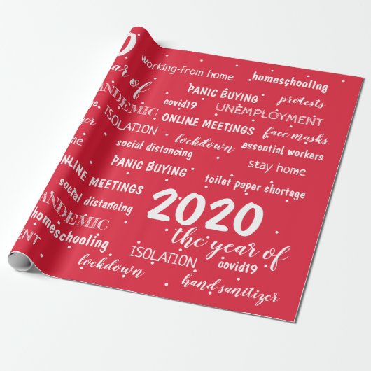 COVID 19 Kerstmis 2020 Cadeaupapier (Uitgerold)