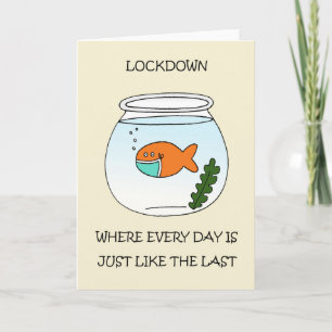 Covid 19 Lockdown Cartoon Goldfish Kaart