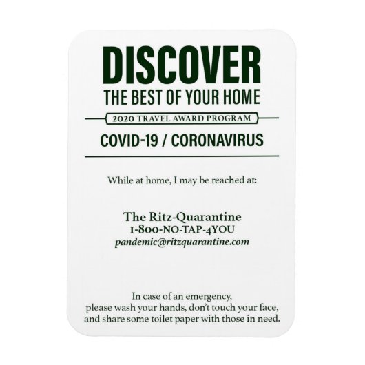 Covid 19 Magnet / Versie 2 Magneet (Verticaal)