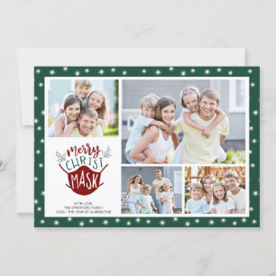 COVID-19 MERRY ChristusMASK Fairy Lichten 4 Foto Feestdagenkaart