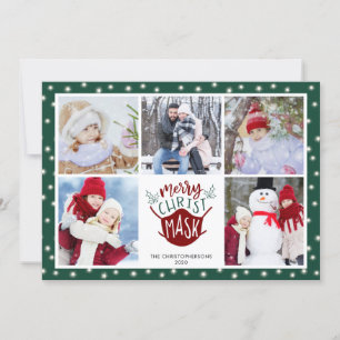 COVID-19 MERRY ChristusMASK Fairy Lichten 5 Foto Feestdagenkaart