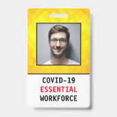 COVID-19 Novel Coronavirus Essential Worker Badge (Achterkant)