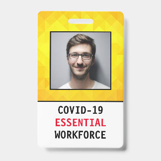 COVID-19 Novel Coronavirus Essential Worker Badge