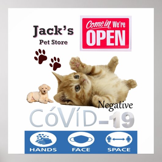 Covid 19 Pet Store Open Sign Poster Matte (Voorkant)