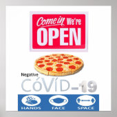 Covid 19 Pizzeria Store Open Sign Poster Matte (Voorkant)