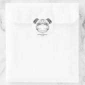 COVID-19 PUG MET GEZICHTSMASKER AANPASBARE STICKER (Tas)