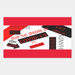 COVID-19 RECHTHOEKIGE STICKER