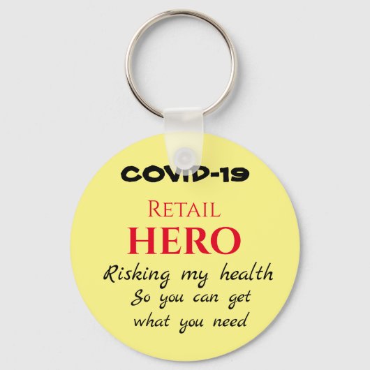 COVID-19 Retail Hero Button Sleutelhanger (Voorkant)