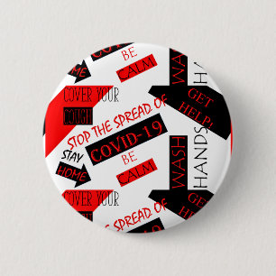 Covid-19 Ronde Button 5,7 Cm