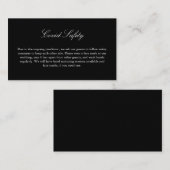 COVID 19 Safety Elegant Black and White Wedding Informatiekaartje (Voorkant / Achterkant)