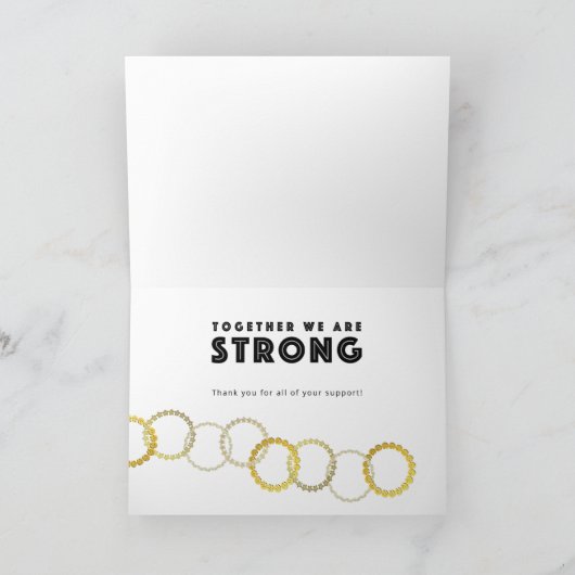 COVID 19 Samen zijn we sterk bedankt Card Kaart (Binnen)