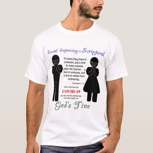 COVID-19 Social Distancing is Scripturale T-Shirt (Voorkant)