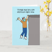 Covid 19 Support en Cartoon voor aanmoediging Kaart (Gele Bloem)