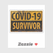 COVID-19 Survivor - Aanmoedigende metalen teken Sticker (Vel)