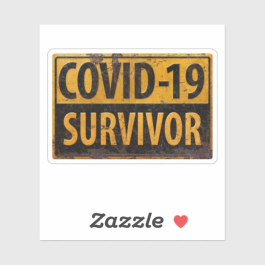 COVID-19 Survivor - Aanmoedigende metalen teken Sticker (Vel)
