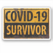 COVID-19 Survivor - Aanmoedigende metalen teken Sticker (Voorkant)