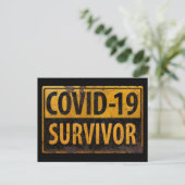 COVID-19 SURVIVOR - Aanmoediging van metaal zoeken Briefkaart (Staand voorkant)