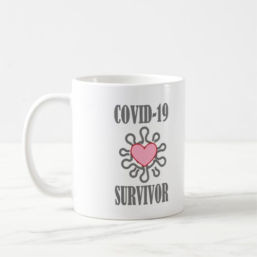 COVID-19 Survivor Corona virus dat ik overleefde Koffiemok (Links)