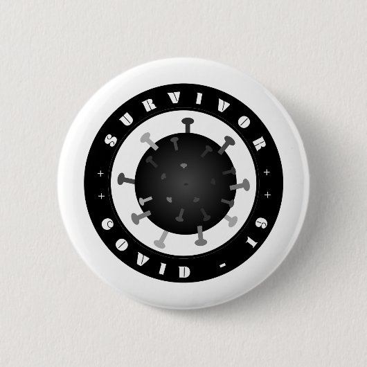 Covid 19 - Survivor Ronde Button 5,7 Cm (Voorkant)