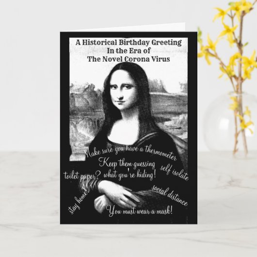 Covid-19 tijdcapsule met de Mona Lisa Kaart (Gele Bloem)