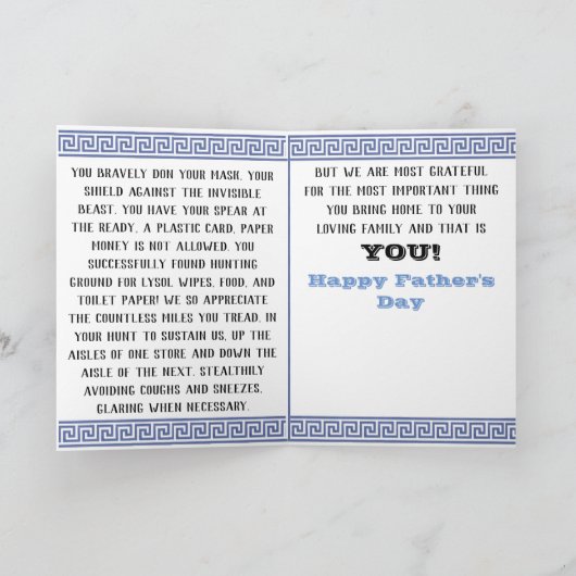 Covid-19 Tijdcapsule Vaderdagkaart Bedankkaart (Binnen)