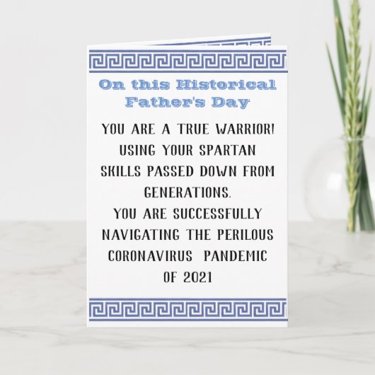 Covid-19 Time capsule Father's Day Card Bedankkaart (Voorkant)
