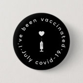 Covid-19 Vaccinated | Black Red Heart Safety Ronde Button 5,7 Cm (Voorkant)