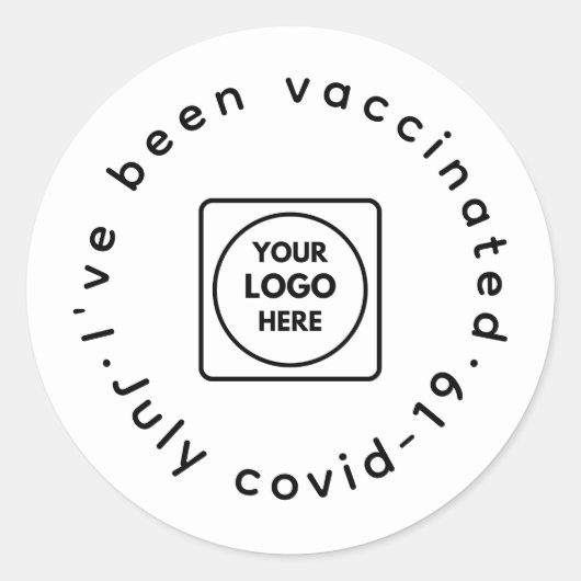 Covid-19 Vaccinated | Staff Custom Logo Round Ronde Sticker (Voorkant)