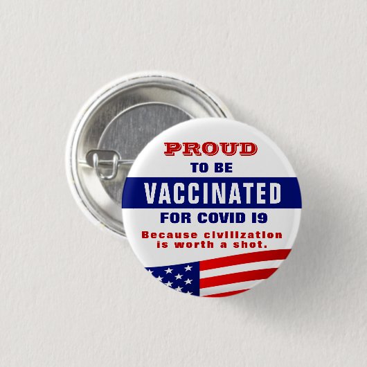 Covid 19 Vaccinatie Button (Voorkant /achterkant)