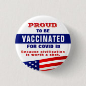 Covid 19 Vaccinatie Button (Voorkant)