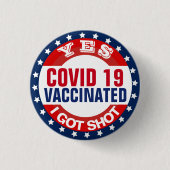 Covid 19 Vaccinatie Ronde Button 3,2 Cm (Voorkant)