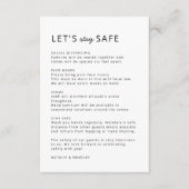 COVID 19 Veiligheidsmaatregelen | Eenvoudig huweli Informatiekaartje (Voorkant)