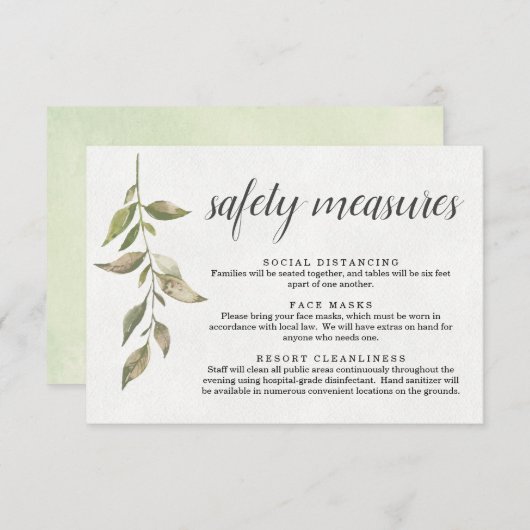 Covid 19 Veiligheidsmasker Sociale Afstand Informa Informatiekaartje (Voorkant / Achterkant)