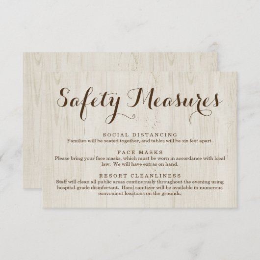 Covid 19 Veiligheidsmasker Sociale Afstand Informa Informatiekaartje (Voorkant / Achterkant)