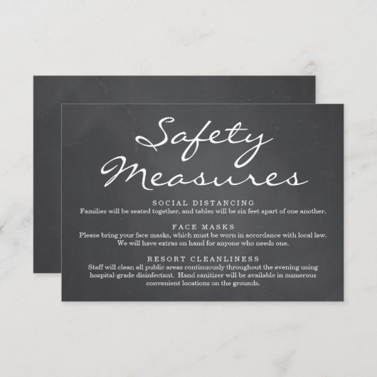 Covid 19 Veiligheidsmasker Sociale Afstand Informa Informatiekaartje (Voorkant / Achterkant)