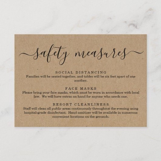 Covid 19 Veiligheidsmasker Sociale Afstand Informa Informatiekaartje (Voorkant)