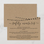 Covid 19 Veiligheidsmasker Sociale Afstand Informa Informatiekaartje (Voorkant / Achterkant)