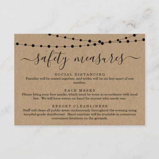 Covid 19 Veiligheidsmasker Sociale Afstand Informa Informatiekaartje (Voorkant)