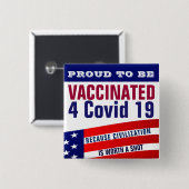 Covid 19 vierkante button 5,1 cm (Voorkant /achterkant)