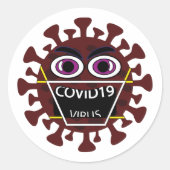 COVID-19-virus Ronde Sticker (Voorkant)