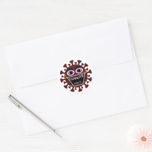 COVID-19-virus Ronde Sticker (Envelop)