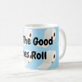 Covid-19 Virus Toilet Paper Blue Koffiemok (Voorkant rechts)